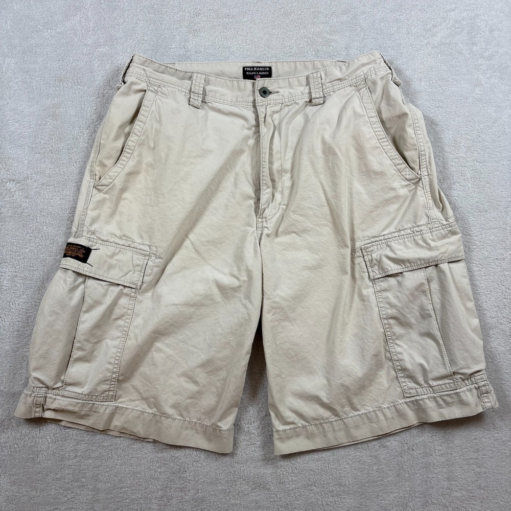 Vintage‎ Y2K Polo Jeans Co Ralph Lauren Military Surplus Cargo Short 36 Baggy